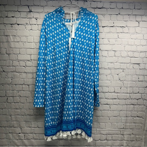 Cabana Life Blue and White Floral Cover-Up cover up size 2X NWT - Picture 3 of 10